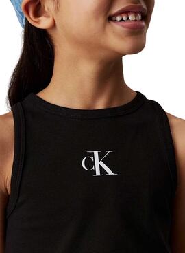 Camiseta Calvin Klein Jeans Logo tank top negro para niña 
