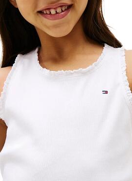 Camiseta Tommy Hilfiger Rib Lace blanco para niña