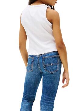 Camiseta Tommy Hilfiger Rib Lace blanco para niña