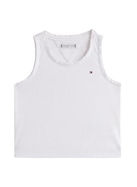 Camiseta Tommy Hilfiger Rib Lace blanco para niña