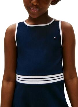 Vestido Tommy Hilfiger Skater azul marino  para niña