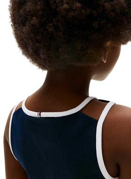 Vestido Tommy Hilfiger Skater azul marino  para niña