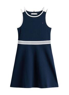 Vestido Tommy Hilfiger Skater azul marino  para niña