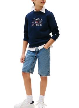 Sudadera Tommy Hilfiger Flag marino para niño