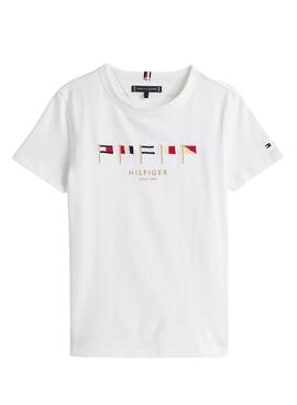 Camiseta Tommy Hilfiger MultiFlag blanco para niño