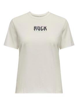 Camiseta Only Lucy Rock beige para mujer 