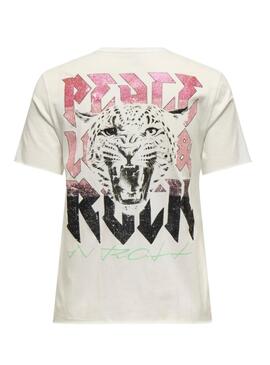 Camiseta Only Lucy Rock beige para mujer 