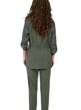 Sobrecamisa Only Aris cargo verde para mujer