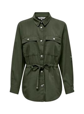 Sobrecamisa Only Aris cargo verde para mujer