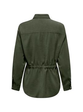 Sobrecamisa Only Aris cargo verde para mujer