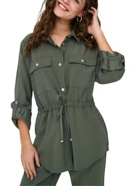 Sobrecamisa Only Aris cargo verde para mujer