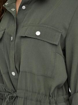 Sobrecamisa Only Aris cargo verde para mujer