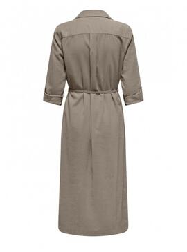 Vestido Only camisero Aris gris para mujer