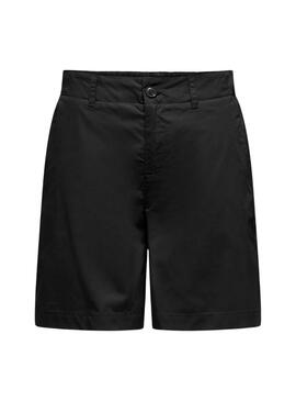 Bermuda Only Zora cintura media negro para mujer