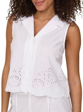 Camisa Only Roxanne Resort blanco para mujer