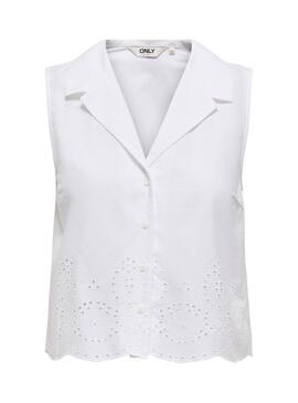 Camisa Only Roxanne Resort blanco para mujer