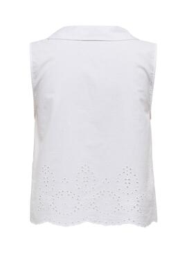 Camisa Only Roxanne Resort blanco para mujer