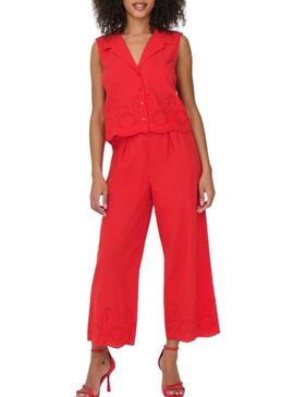 Camisa Only Roxanne Resort rojo para mujer