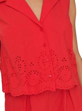Camisa Only Roxanne Resort rojo para mujer