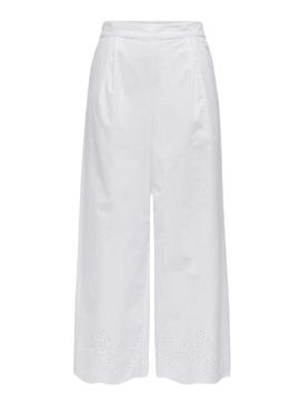 Pantalón Only Roxanne Culotte blanco para mujer