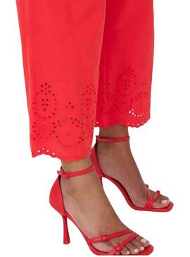 Pantalón Only Roxanne Culotte rojo para mujer