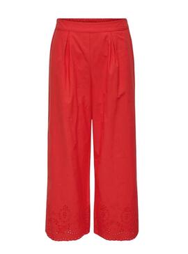 Pantalón Only Roxanne Culotte rojo para mujer