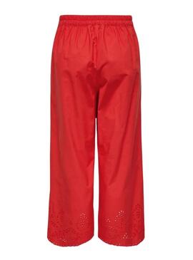 Pantalón Only Roxanne Culotte rojo para mujer