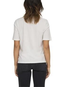 Camiseta Only Rolling Stones American Tour blanco para mujer