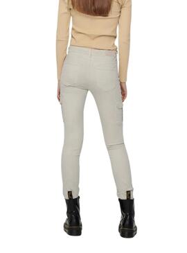 Pantalones Only cargo Missouri slim beige para mujer
