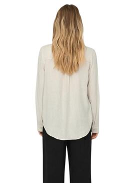 Camisa Only Yasmin Siesta beige para mujer
