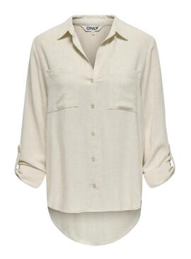 Camisa Only Yasmin Siesta beige para mujer