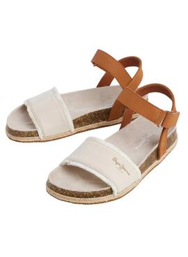 Sandalias Pepe Jeans Berlin Bass beige para niña