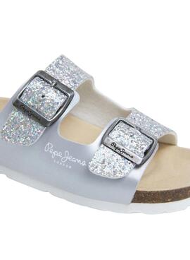 Sandalias Pepe Jeans Oban plateado para niña