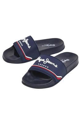 Chanclas Pepe Jeans Slider azul marino para niño