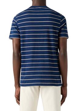 Camiseta Levis Original Housemark rayas marino para hombre