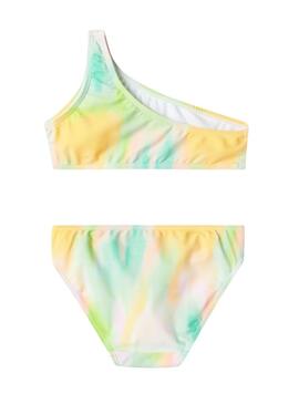 Bikini Name It Zelia estampado verde para niña