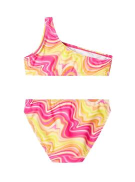 Bikini Name It Zelia estampado rosa para niña