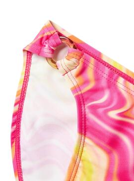 Bikini Name It Zelia estampado rosa para niña