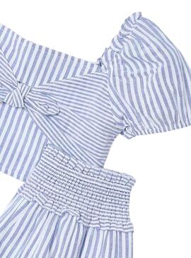Conjunto Mayoral falda rayas azul para niña