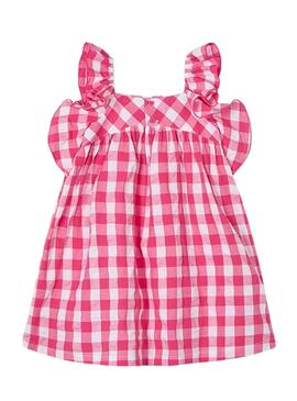 Vestido Mayoral vichy rosa blanco para niña
