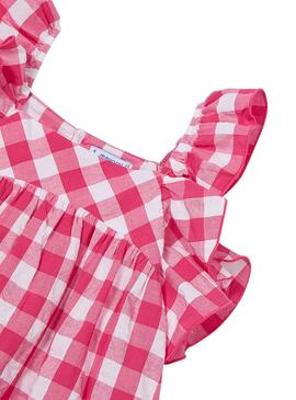 Vestido Mayoral vichy rosa blanco para niña