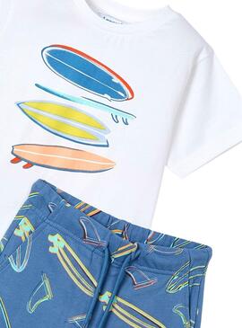 Conjunto Mayoral punto bermuda azul para niño