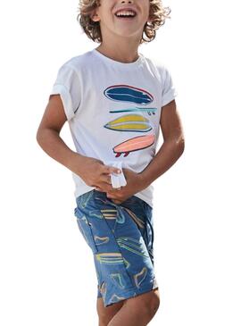 Conjunto Mayoral punto bermuda azul para niño