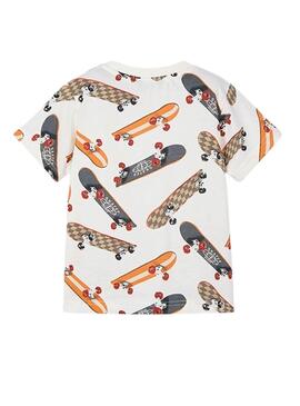 Camiseta Mayoral estampada beige para niño