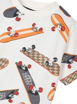 Camiseta Mayoral estampada beige para niño