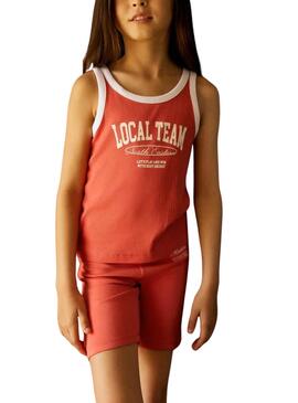 Top Name It Hasinna Short Slim rojo para niña