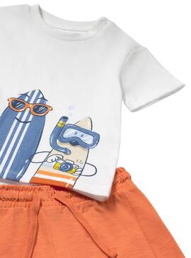 Conjunto Mayoral Tablas Surf naranja para bebe