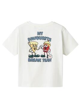 Camiseta Name It David Regular blanco para niño