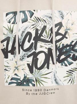 Sudadera Jack and Jones Hawaii Shape beige para hombre