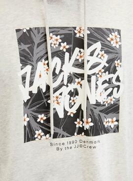 Sudadera Jack and Jones Hawaii Shape gris para hombre